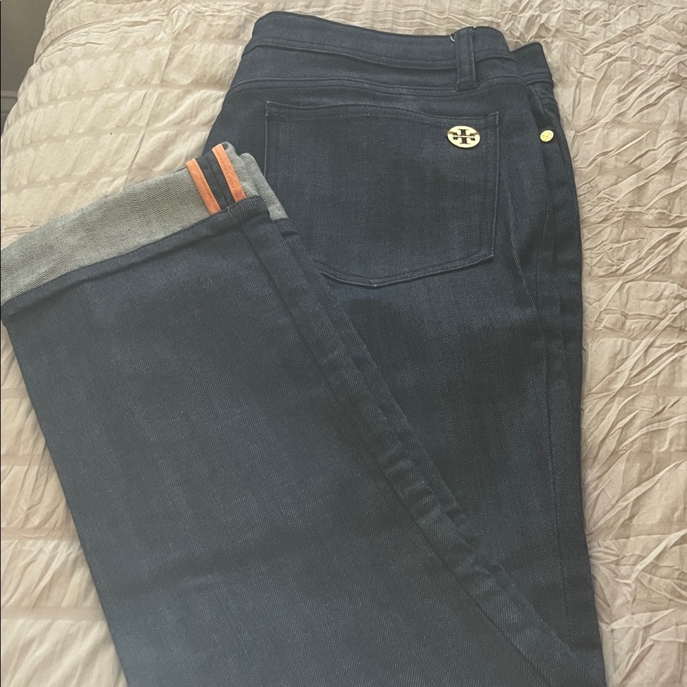Tory Burch Dark Indigo Ankle Jeans